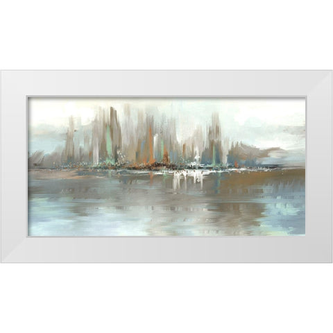 Big City Lights White Modern Wood Framed Art Print by Knutsen, Conrad