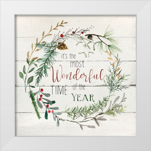 Time of the Year White Modern Wood Framed Art Print by Robinson, Carol