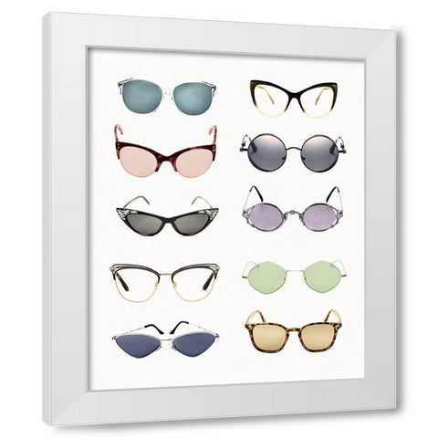 Vintage Glasses I White Modern Wood Framed Art Print by Designs, CAD