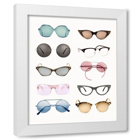 Vintage Glasses II White Modern Wood Framed Art Print by Designs, CAD