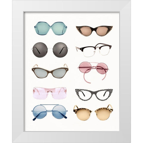Vintage Glasses II White Modern Wood Framed Art Print by Designs, CAD