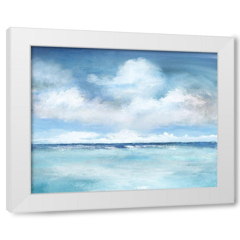 Caribbean Clouds White Modern Wood Framed Art Print by Nan