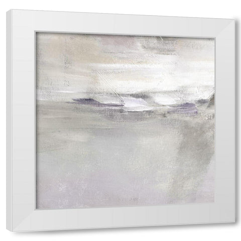 Lilac Horizon White Modern Wood Framed Art Print by Nan