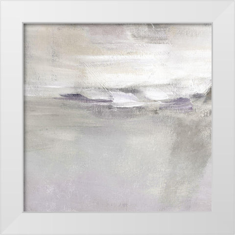 Lilac Horizon White Modern Wood Framed Art Print by Nan