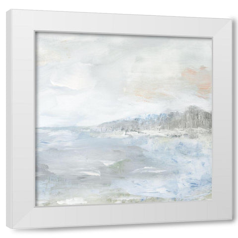 Tapestry Sea White Modern Wood Framed Art Print by Nan