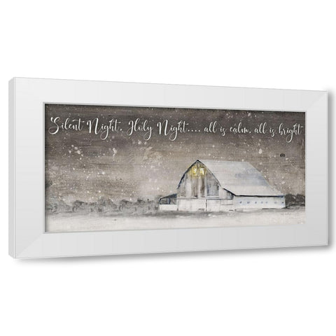 Silent Night White Modern Wood Framed Art Print by Swatland, Sally