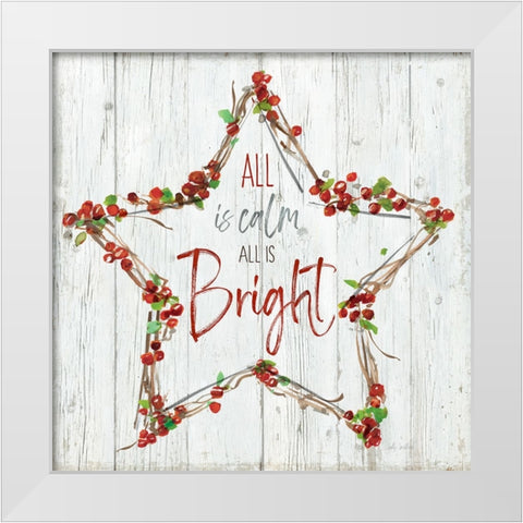 Bright Star Wreath White Modern Wood Framed Art Print by Swatland, Sally