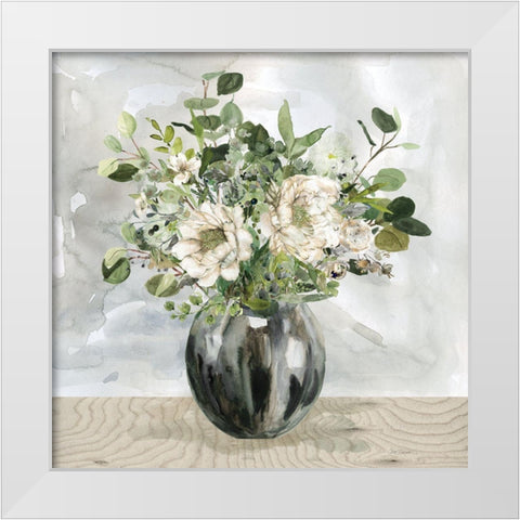 Sophisticated Floral White Modern Wood Framed Art Print by Robinson, Carol