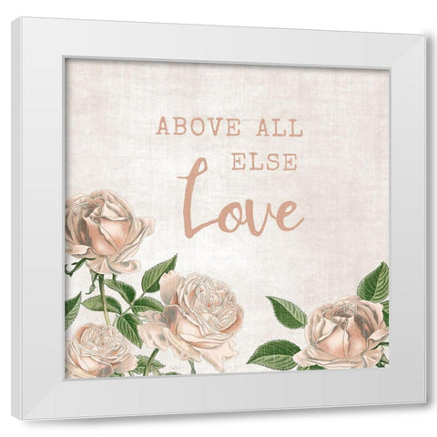 Above All Else White Modern Wood Framed Art Print by Carpentieri, Natalie