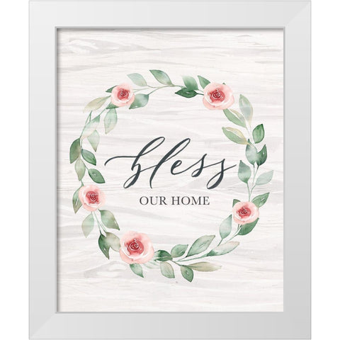 Bless Our Home White Modern Wood Framed Art Print by Brockmon, Kristen