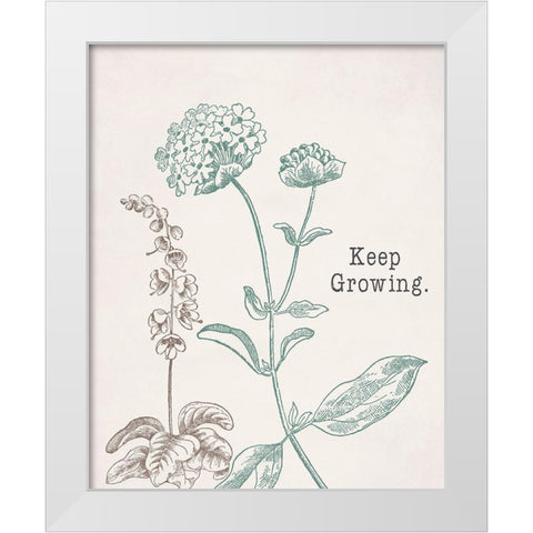 Keep Growing White Modern Wood Framed Art Print by Santiago, Daniela