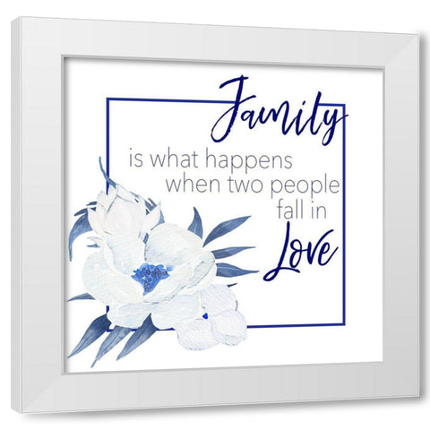 Fall In Love White Modern Wood Framed Art Print by Santiago, Daniela