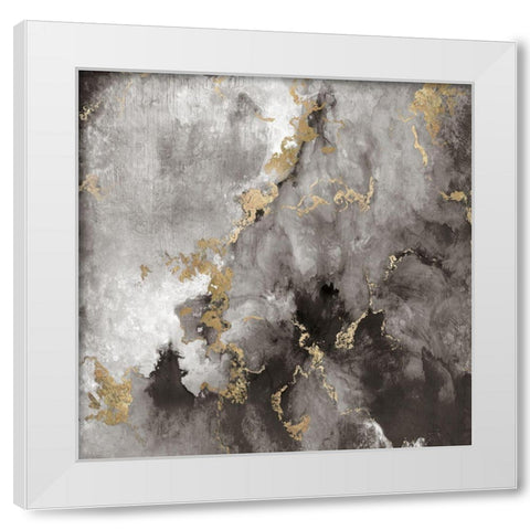 Edge of Gold White Modern Wood Framed Art Print by Tava Studios