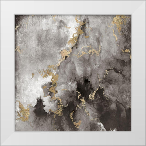 Edge of Gold White Modern Wood Framed Art Print by Tava Studios