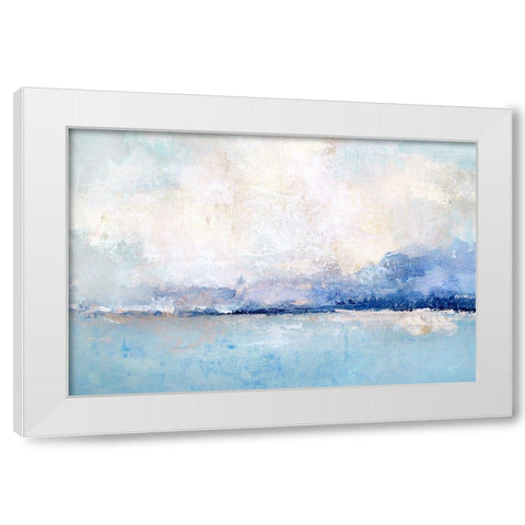 Symphony Bay White Modern Wood Framed Art Print by Tava Studios
