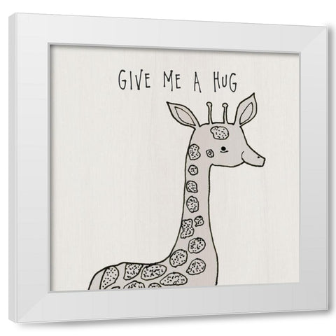 Give Me A Hug White Modern Wood Framed Art Print by Jill, Susan