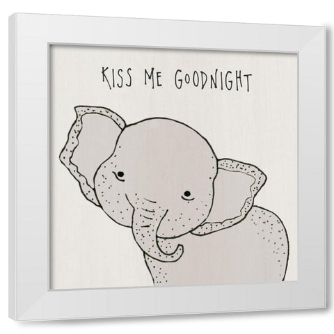 Kiss Me Goodnight White Modern Wood Framed Art Print by Jill, Susan