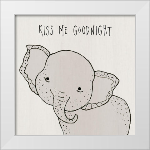 Kiss Me Goodnight White Modern Wood Framed Art Print by Jill, Susan