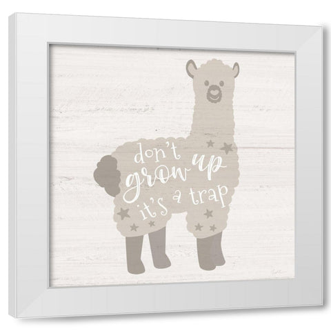 Dont Grow Up White Modern Wood Framed Art Print by Carpentieri, Natalie