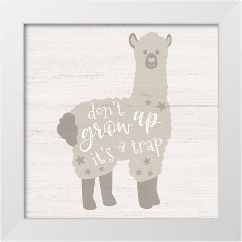 Dont Grow Up White Modern Wood Framed Art Print by Carpentieri, Natalie