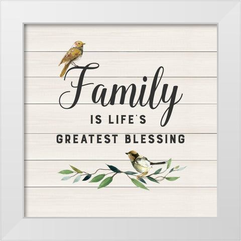 Family Birds White Modern Wood Framed Art Print by Robinson, Carol