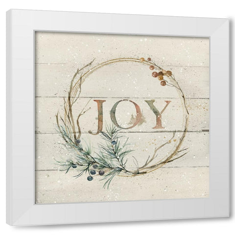 Wreath of Joy White Modern Wood Framed Art Print by Robinson, Carol