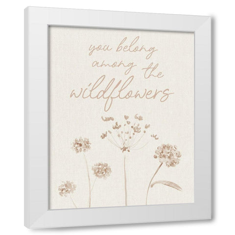 Wildflowers White Modern Wood Framed Art Print by Designs, CAD