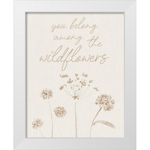 Wildflowers White Modern Wood Framed Art Print by Designs, CAD