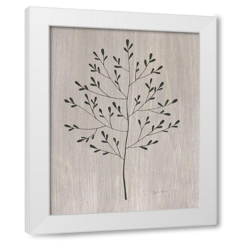 Leaves and Wood II White Modern Wood Framed Art Print by Gunn, Kourtni