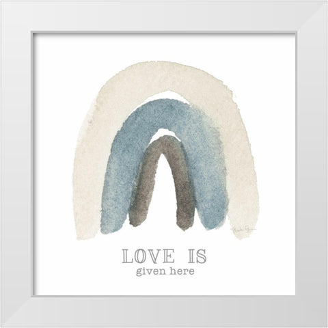 Love Rainbow White Modern Wood Framed Art Print by Gunn, Kourtni