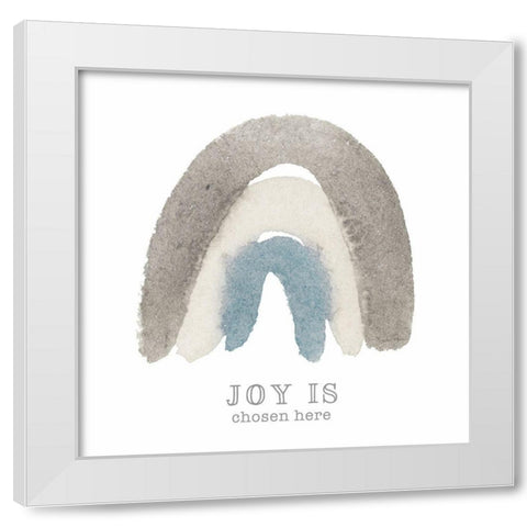 Joy Rainbow White Modern Wood Framed Art Print by Gunn, Kourtni