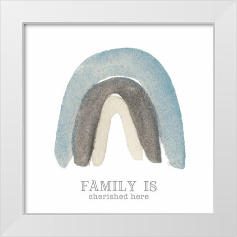 Family Rainbow White Modern Wood Framed Art Print by Gunn, Kourtni