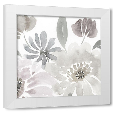 Soft Flourish White Modern Wood Framed Art Print by Gunn, Kourtni
