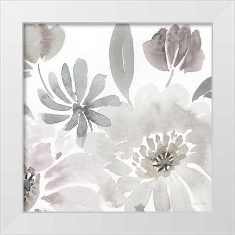 Soft Flourish White Modern Wood Framed Art Print by Gunn, Kourtni