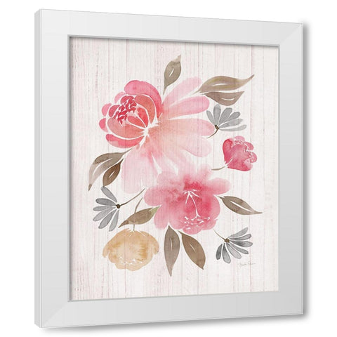 Loose Peonies II White Modern Wood Framed Art Print by Gunn, Kourtni