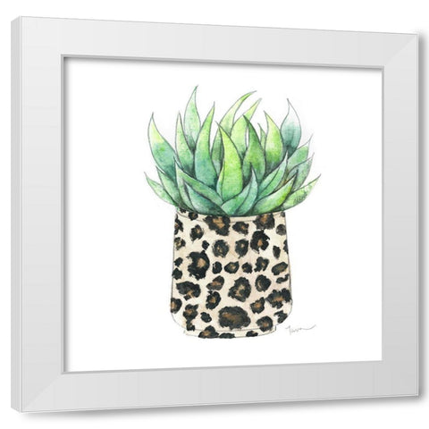 Spotted Agave White Modern Wood Framed Art Print by Tava Studios