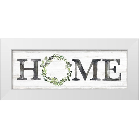 Gray Home Wreath White Modern Wood Framed Art Print by Brockmon, Kristen