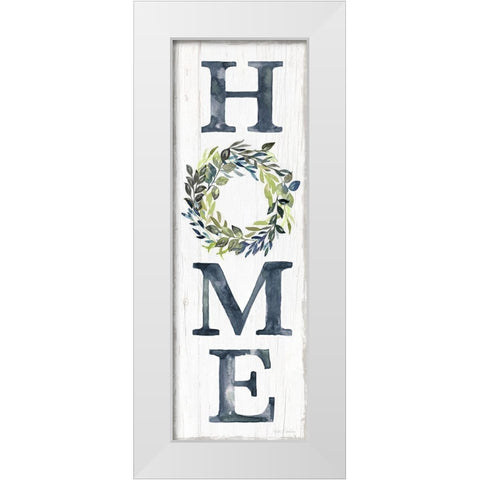 Blue Home Wreath White Modern Wood Framed Art Print by Brockmon, Kristen