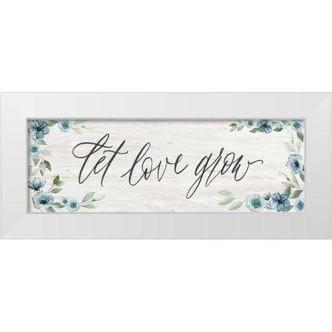 Let Love Grow White Modern Wood Framed Art Print by Brockmon, Kristen