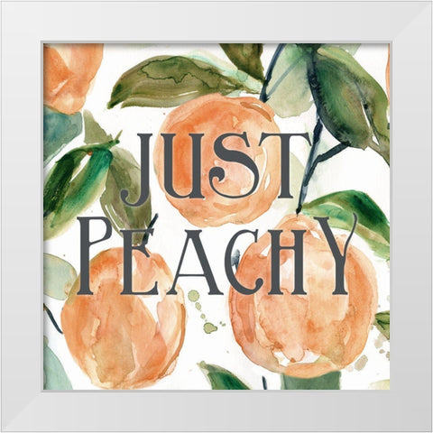 Just Peachy White Modern Wood Framed Art Print by Robinson, Carol