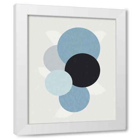 Shapely Blues II White Modern Wood Framed Art Print by Santiago, Daniela