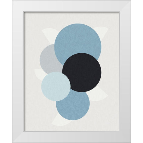 Shapely Blues II White Modern Wood Framed Art Print by Santiago, Daniela