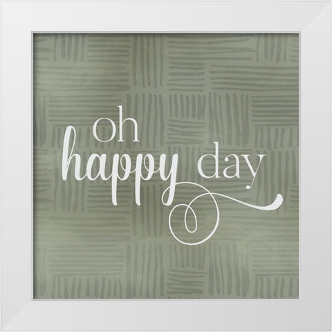 Happy Day White Modern Wood Framed Art Print by CAD Designs