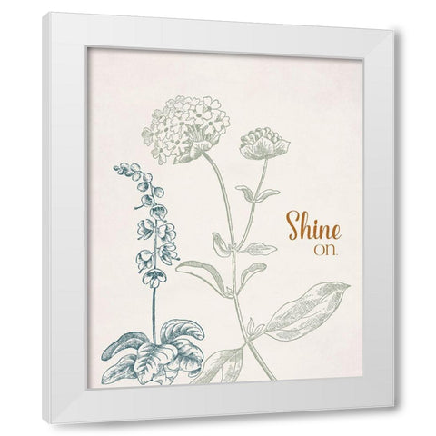 Shine On White Modern Wood Framed Art Print by Santiago, Daniela
