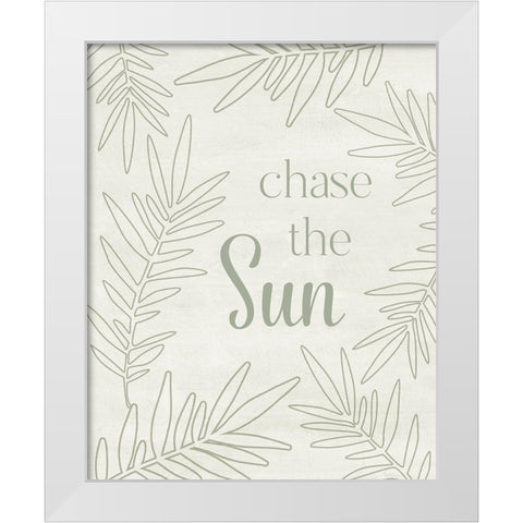 Chase the Sun White Modern Wood Framed Art Print by Carpentieri, Natalie