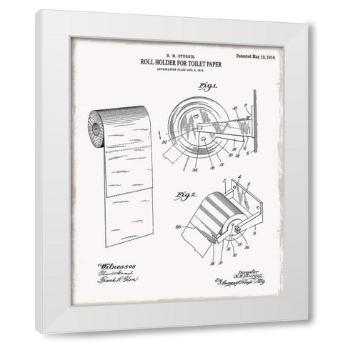 Toilet Paper III White Modern Wood Framed Art Print by Donovan, Kelly