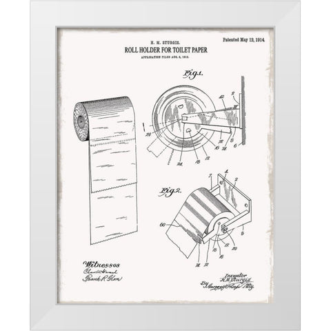 Toilet Paper III White Modern Wood Framed Art Print by Donovan, Kelly