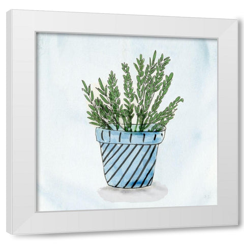 Pot of Herbs II White Modern Wood Framed Art Print by Jill, Susan
