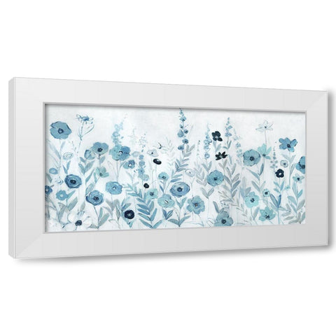 Endless Field of Blue White Modern Wood Framed Art Print by Swatland, Sally