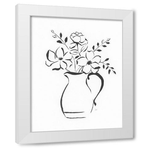 Sketchy Bouquet II White Modern Wood Framed Art Print by Nan